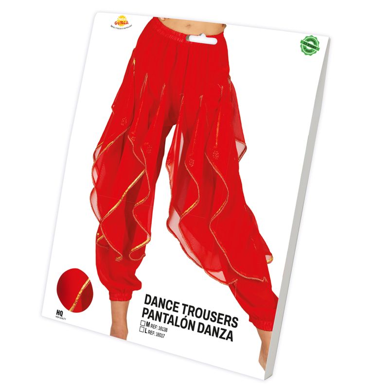 Pantalón de disfraz Danza Del Vientre Rojo Deluxe para mujer Packaging