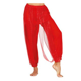 Pantalón de disfraz Danza Del Vientre Rojo para mujer Detalle