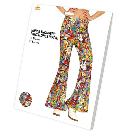 Pantalón de disfraz Hippie Peace para mujer Packaging