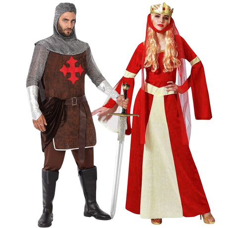 Pareja de Caballero y Princesa Medieval
