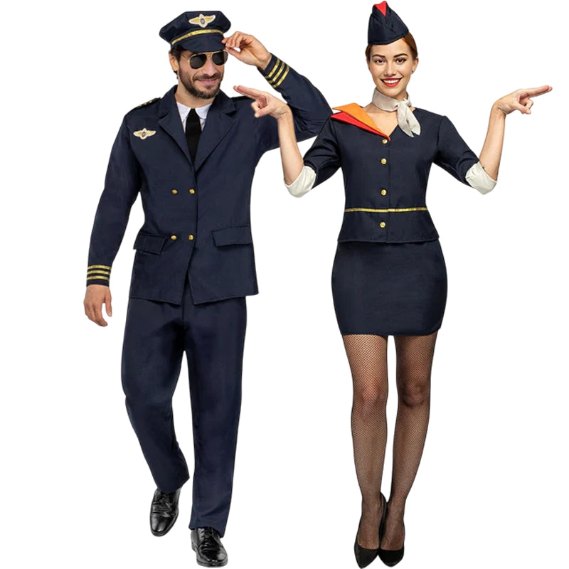 Piloto y Azafata de Vuelo para disfrazarte en pareja