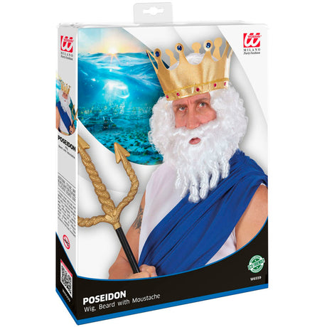 Peluca Dios Neptuno con barba Packaging