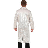 Chaqueta Frac de Lentejuelas Plateadas para Hombre Espalda