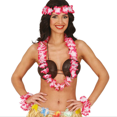 Conjunto rojo de accesorios hawaianos