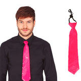 Corbata de lentejuelas rosa neón