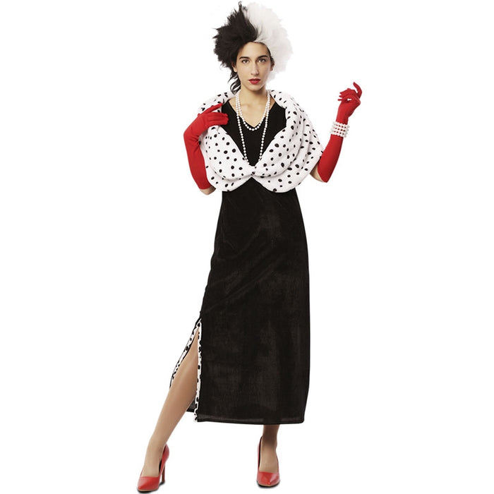 Peluca Cruela Devil Niña Disfraz De Cruella Deville, Conjunto De Cruella Deville Para Niña Pequeña, Ropa Para Niña Pequeña, Regalo De Halloween Para Niña Pequeña, Vestido Para Niña Pequeña, Vestido Para Bebé