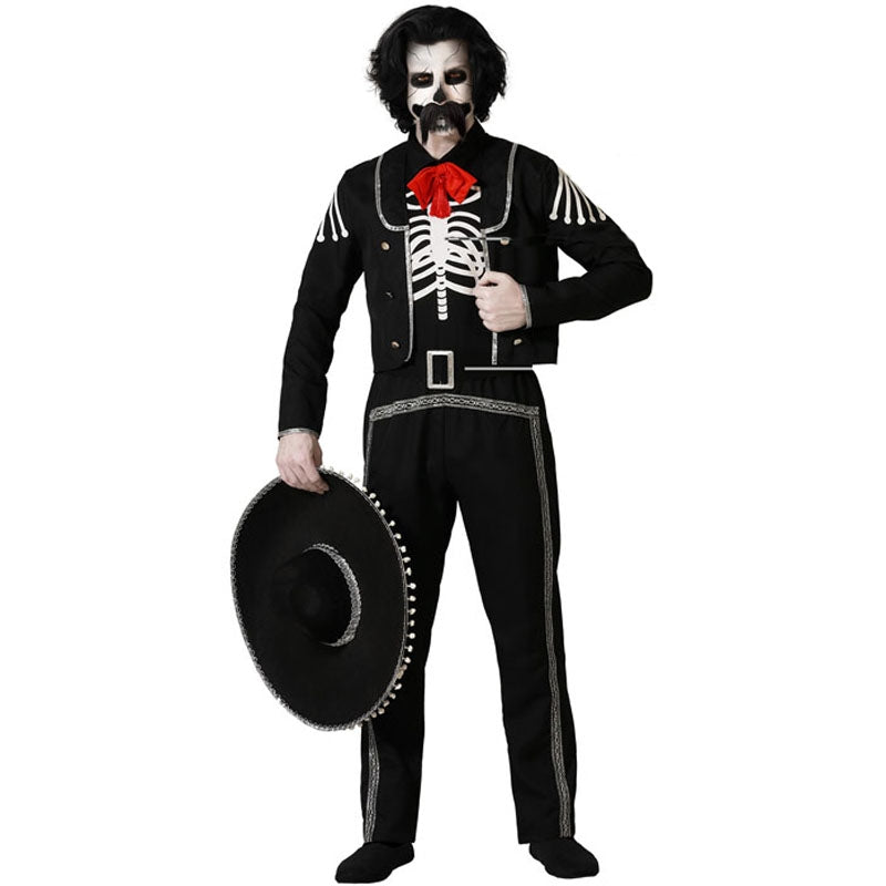 ▷ Disfraz Esqueleto Mexicano oscuro para Hombre |【Envío