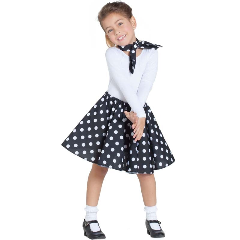 Disfraz Años 60 negro para niña Envíos en 24h