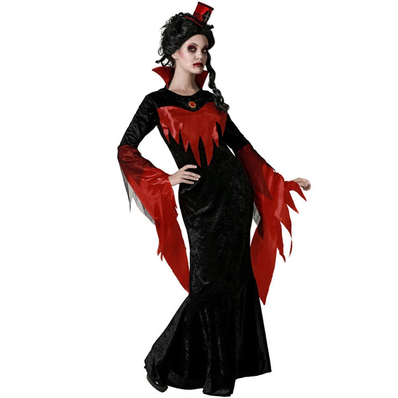 Disfraz De Vampira Mujer - Vestido Medieval Con Capa, Ideal Para Halloween Y Fiestas
