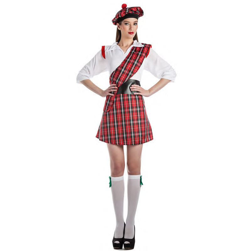 Disfraz de Escocesa rojo y negro para mujer Disfraz de Escocesa rojo y negro para mujer