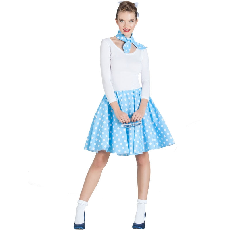 Disfraz Falda años 60 para Mujer en azul Envíos en 24h