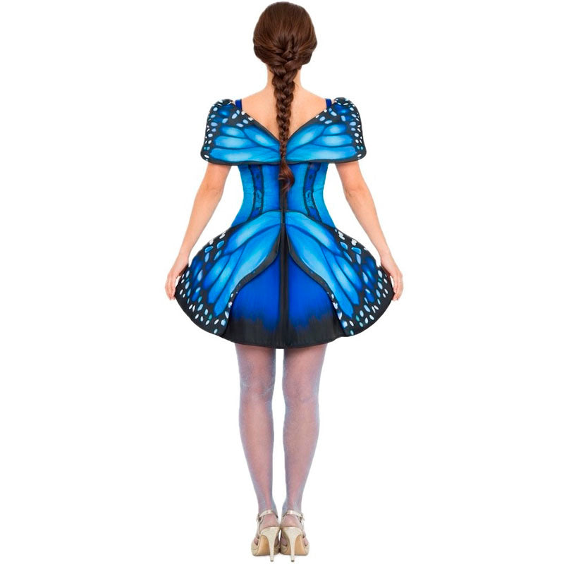 Disfraz de Mariposa Azul Fantasía para mujer Espalda