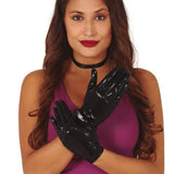 Guantes metalizados cortos negros