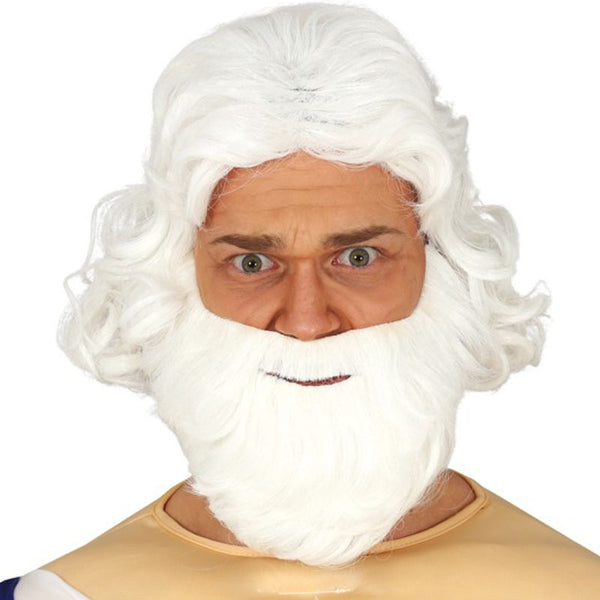 Smiffys Kit De Disfraz De Zeus Con Peluca, Barba Y Cejas Grises, Talla Única, Accesorios Para Halloween Y Fiestas De Disfraces, Calidad Certificada