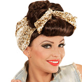 Peluca Pin Up castaña con foulard