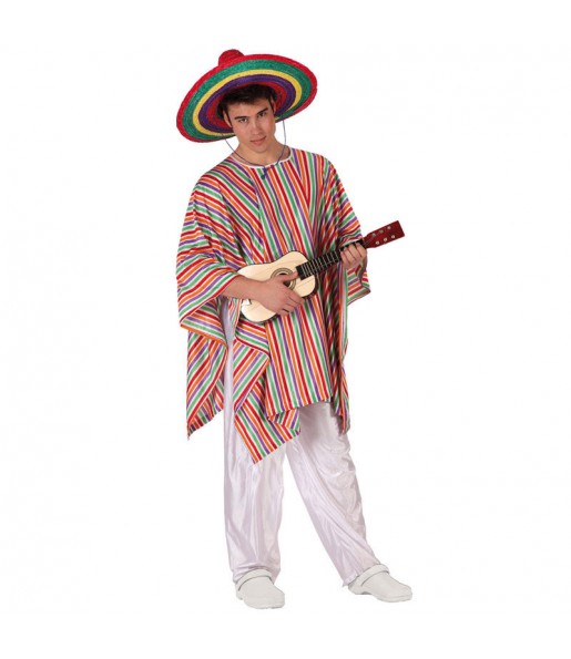 Disfraz de Mejicano con Poncho adulto