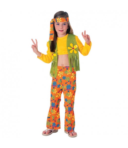 Disfraz de Hippie Flor niña