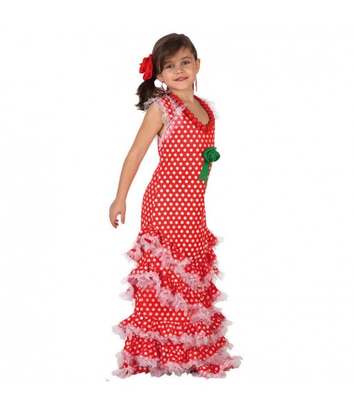 Disfraz de Niña Sevillana Rojo