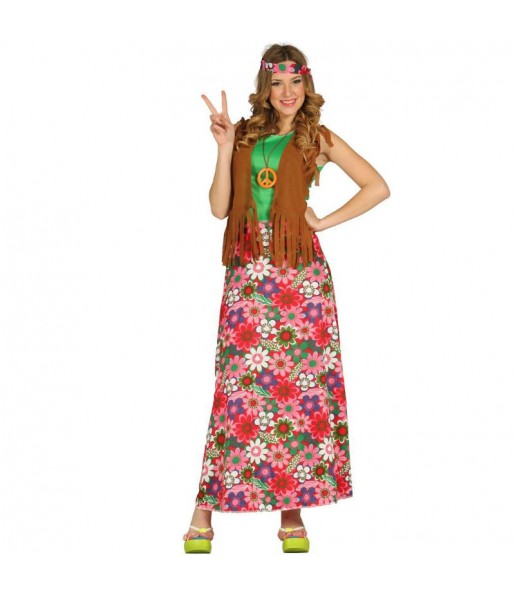 Disfraz Hippie Largo Mujer