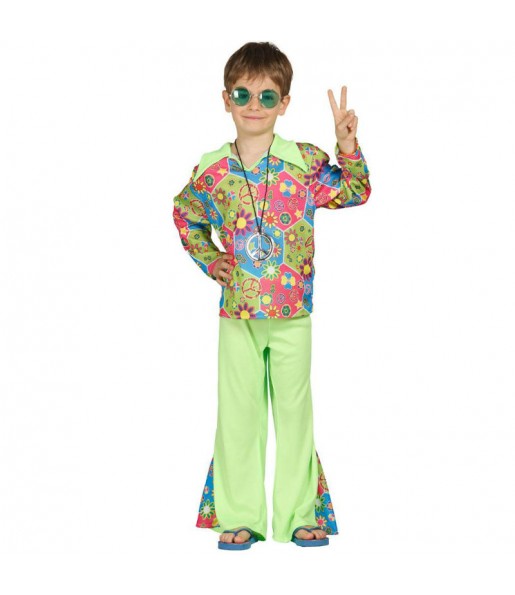 Disfraz de Hippie flores chico infantil