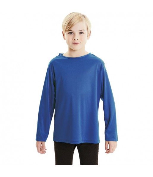 Camiseta azul infantil de manga larga