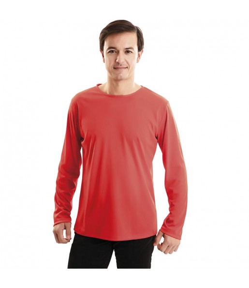 Camiseta roja para adulto de manga larga