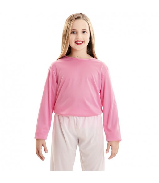 Camiseta rosa infantil de manga larga