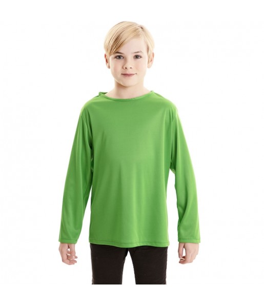 Camiseta verde infantil de manga larga