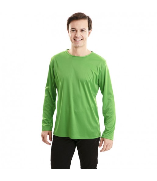 Camiseta verde para adulto de manga larga
