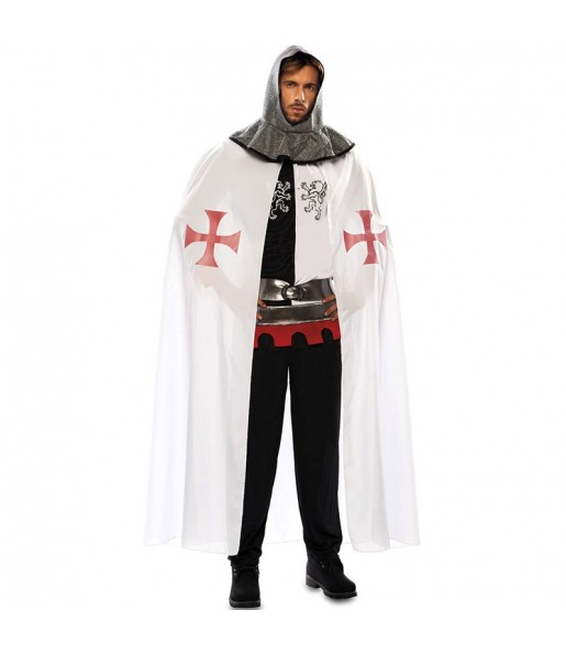 Capa Templario Medieval Blanca para adulto