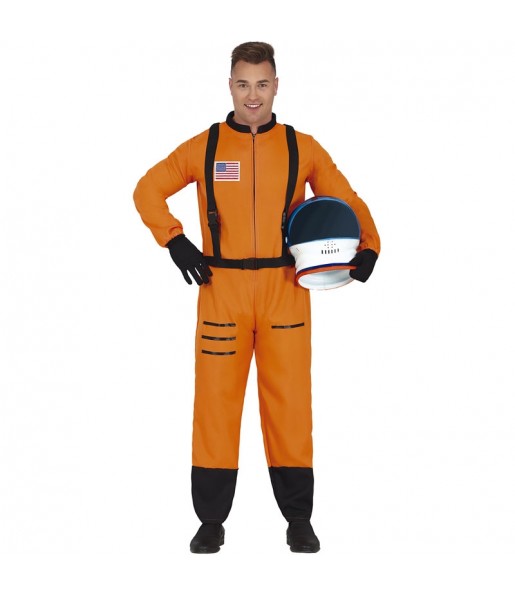 Disfraz de Astronauta naranja para hombre