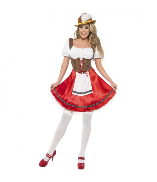 Disfraz de Alemana Oktoberfest con delantal para mujer