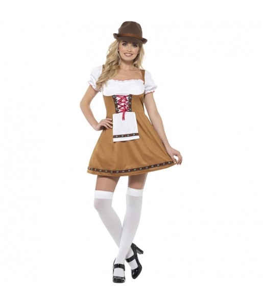 Disfraz de Alemana Oktoberfest marrón para mujer