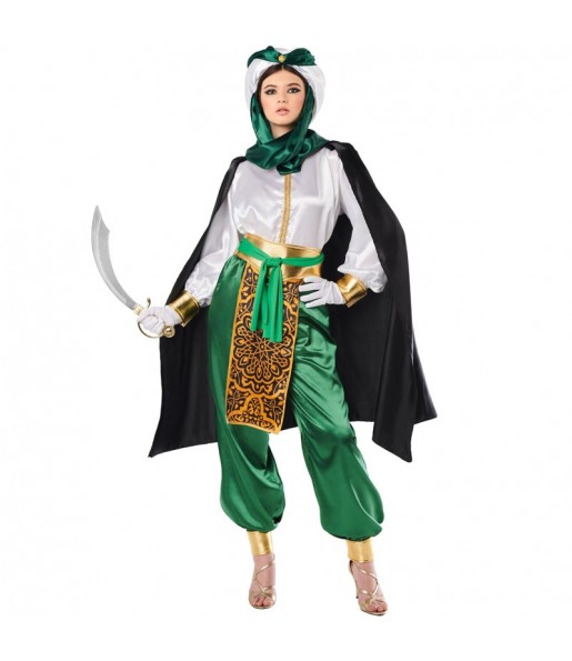 Disfraz de Árabe beduina verde para mujer