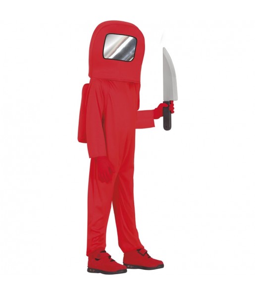 Disfraz de Astronauta Among us rojo para niño