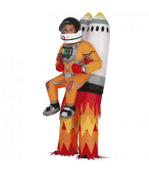 Disfraz de Astronauta con cohete hinchable para hombre