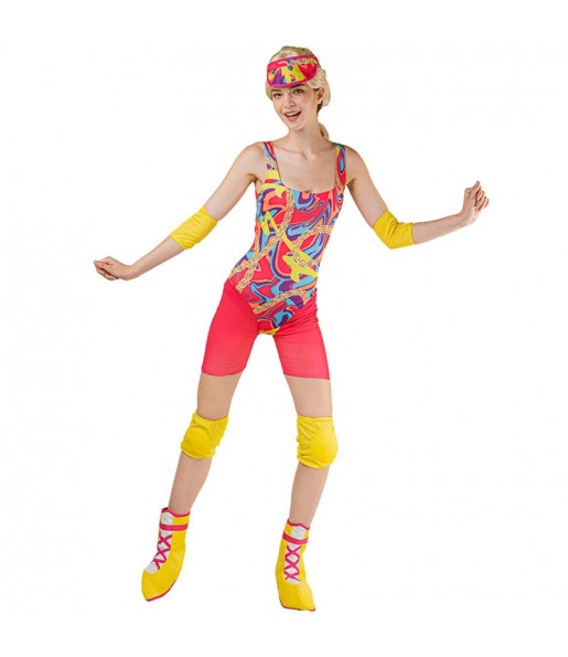 Disfraz de Barbie patinadora multicolor para mujer