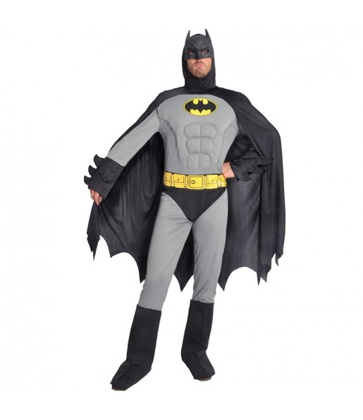 Disfraz de Batman musculoso gris para hombre