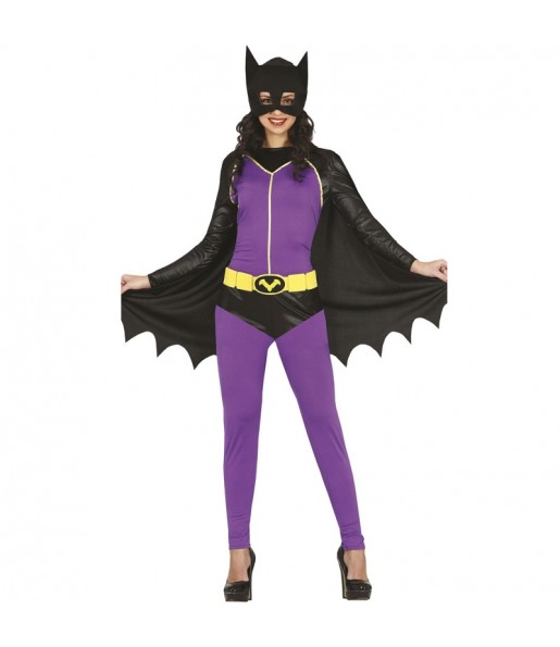 Disfraz de Batwoman morada para mujer