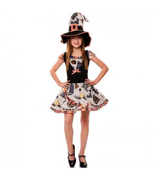 Disfraz de Bruja Halloween para niña