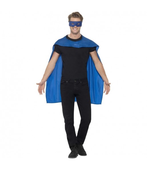 Disfraz de Capa azul superhéroe para adulto