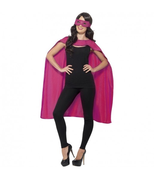 Disfraz de Capa rosa superhéroe para adulto