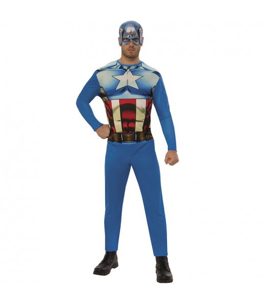 Disfraz de Capitán América clásico para hombre