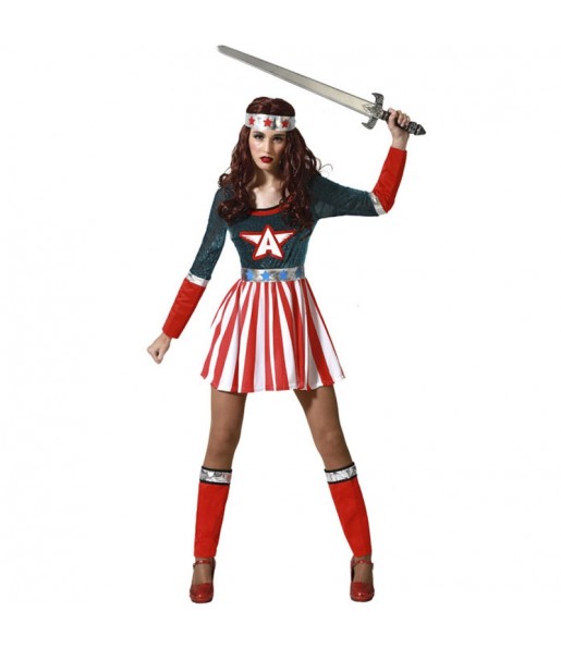 Disfraz de Capitana América cómic para mujer