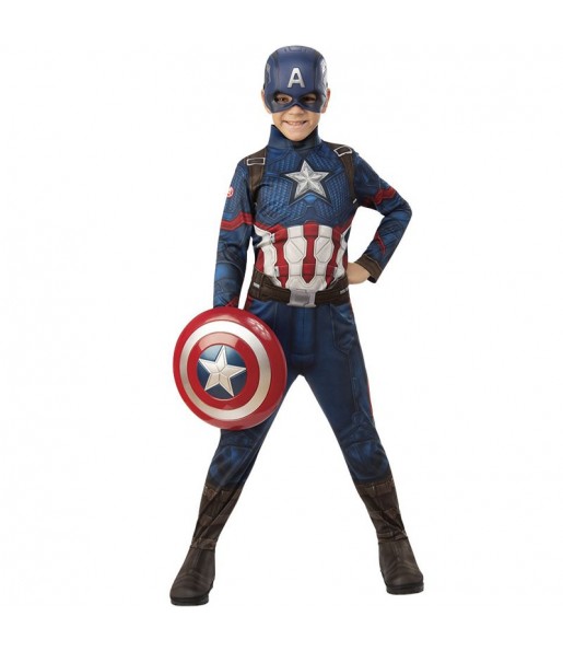 Disfraz de Capitán América con escudo para niño