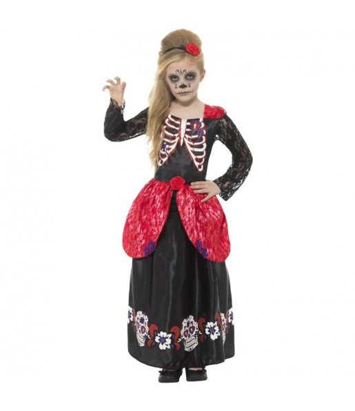 Disfraz de Catrina esqueleto para niña