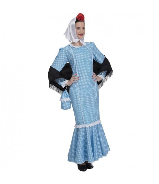 Disfraz de Chulapa azul para mujer