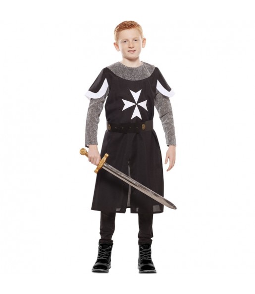 Disfraz de Cruzado Medieval Negro para niño