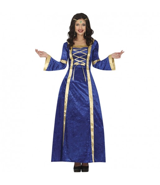 Disfraz de Dama Medieval Azul mujer adulto