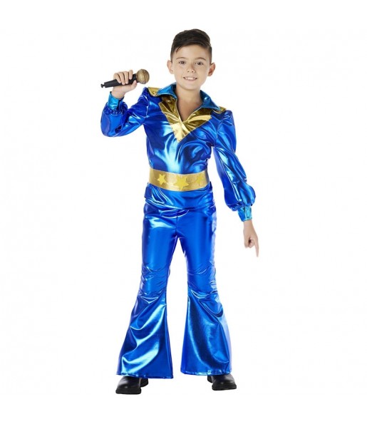 Disfraz de Disco Abba azul para niño
